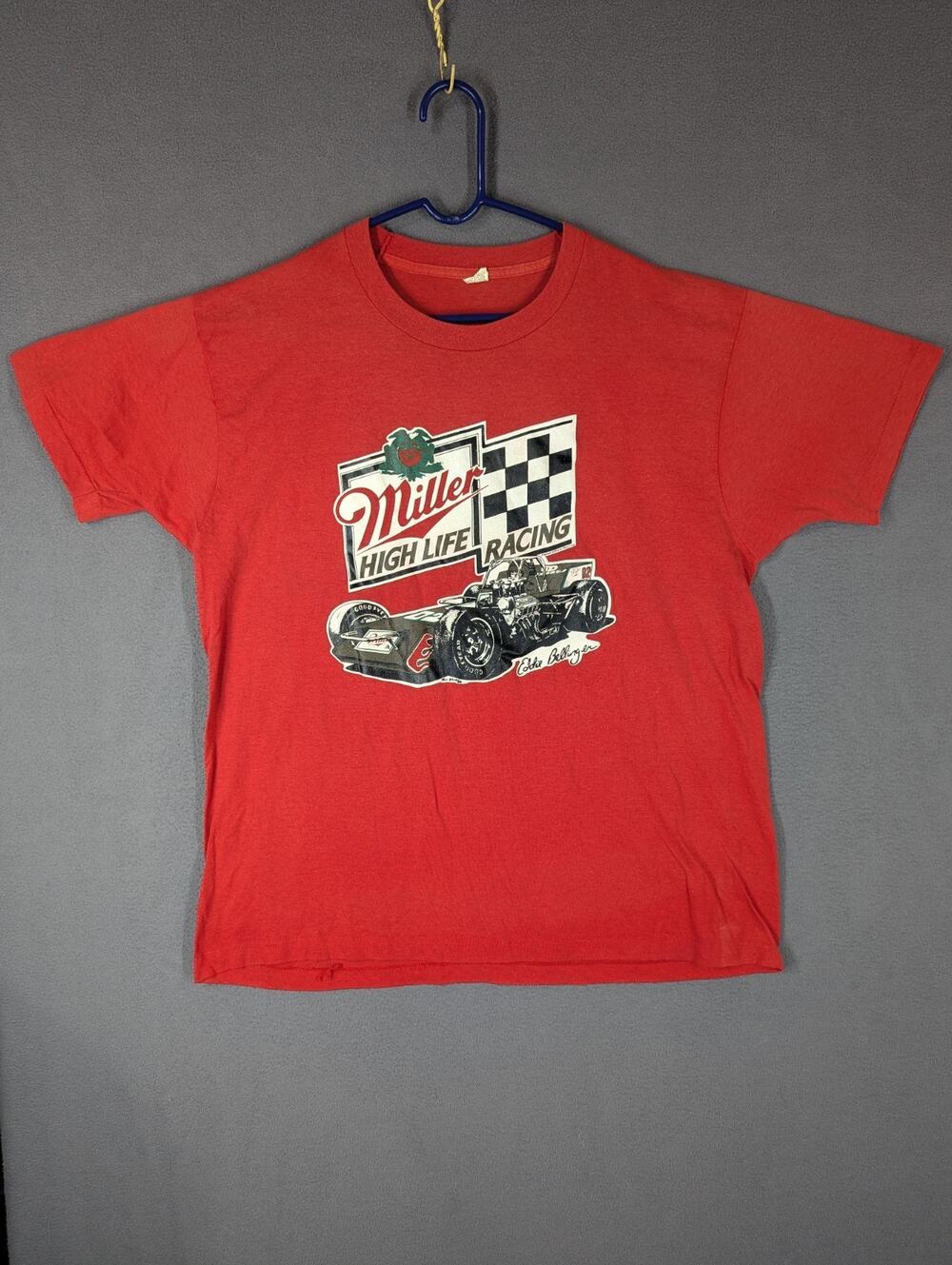 Vintage 80s Miller High Life Racing T Shirt Mens XXL Beer Supermodified